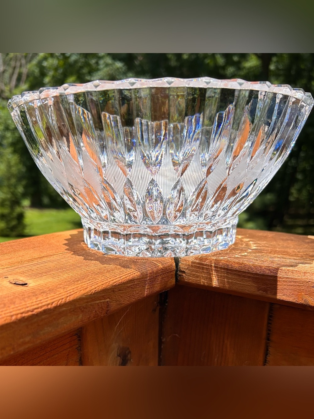 Polonia Etched Led Crystal Bowl Made In Poland 8.5 Beautiful Clarity And Space